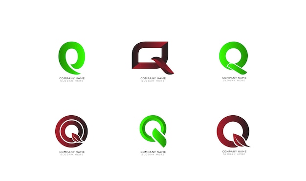 Branding identiteit eerste letter Q logo ontwerp collectie