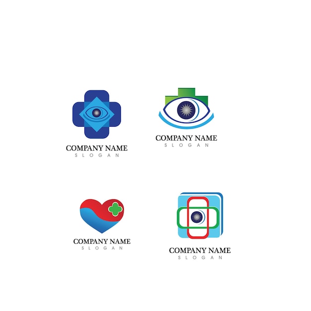 Branding identity corporate eye care logo vettoriale design
