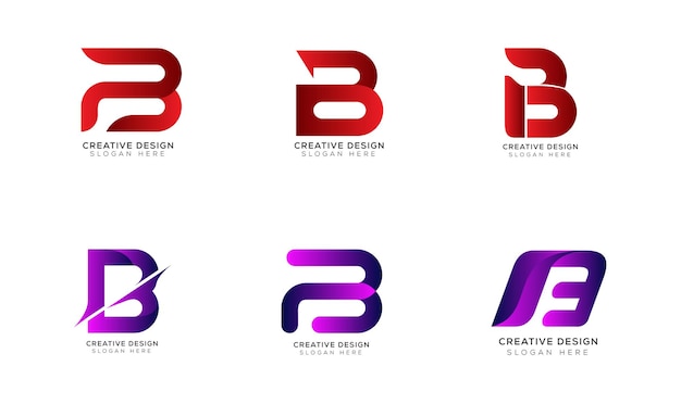 Branding identity initial letter B logo design collection