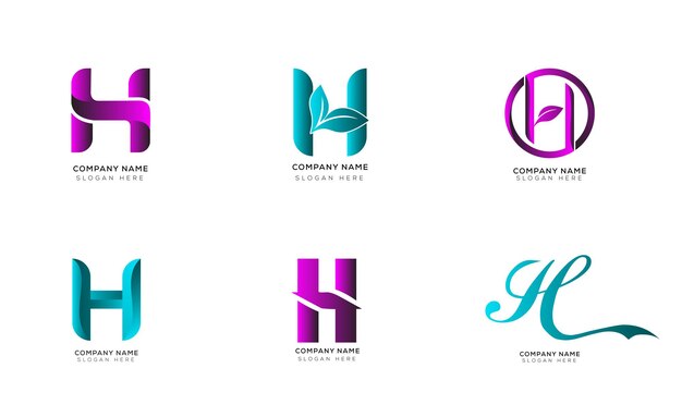 Branding identity initial letter h logo collection