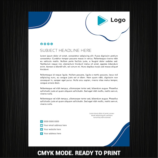 Branding letterhead sjabloon bewerkbare merkidentiteit met abstracte halftone-effect achtergrond