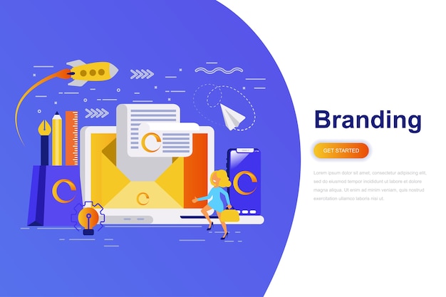 Branding modern flat concept web banner