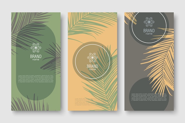 Branding packaging nature leaves background