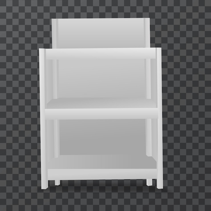 Vector branding shelves for top and bottom product placement retail shelves