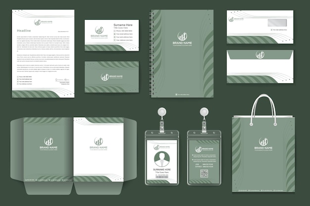 Branding template editable brand identity pack with business card letterhead and invoice template