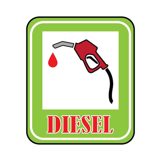 Brandstof diesel pictogram logo vector ontwerpsjabloon