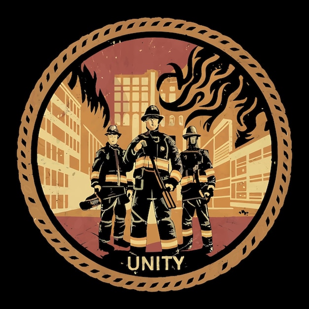 Brandweerman illustratie T-shirt ontwerp