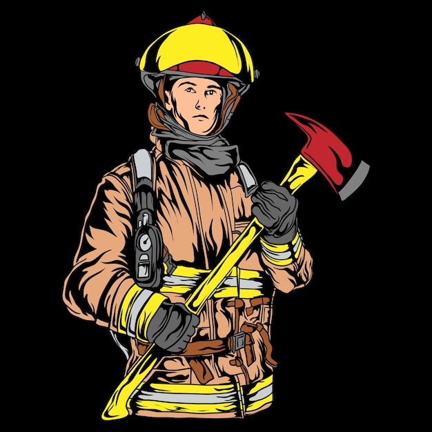 Brandweerman vectorillustratie