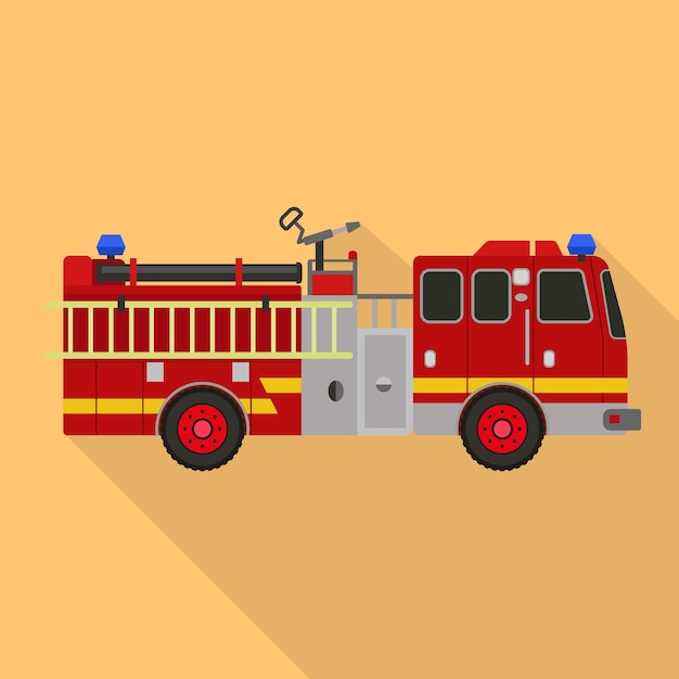 Brandweerwagen pictogram Vlakke afbeelding van brandweerwagen vector pictogram voor webdesign