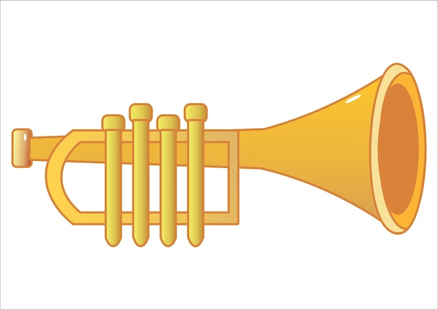 Vector brass marching trumpet clip art