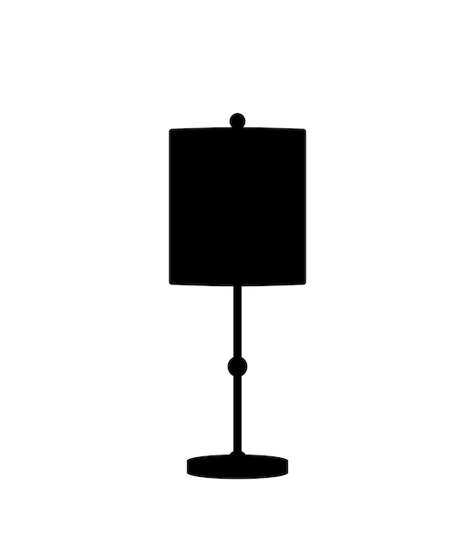 Vettore lampada da tavolo in ottone silhouette lavoro studio e lampada da camera da letto