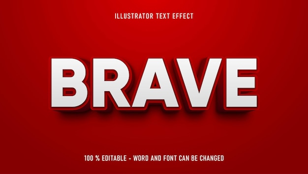 Vector brave editable text effect