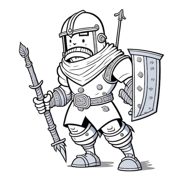 Brave Knight Cartoon Coloring Pages Exciting Quests and Battles