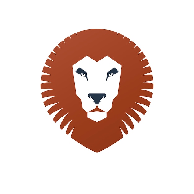 Brave Lion ancient emblem animal element. Heraldic vector design element. Retro style label, heraldry logo.