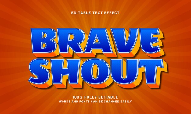 Brave Shout 編集可能なテキストエフェクトとプレイとゲームのテーマ