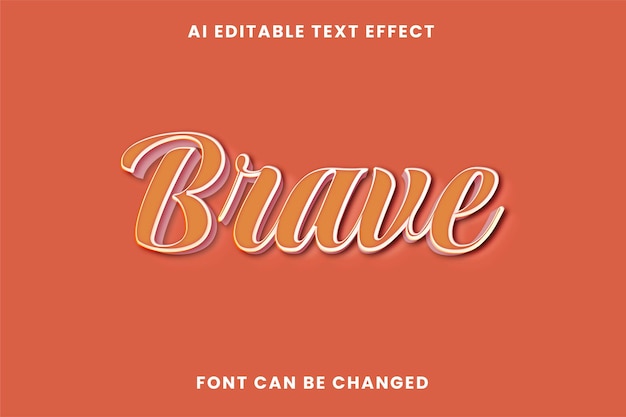 Vector brave text effect