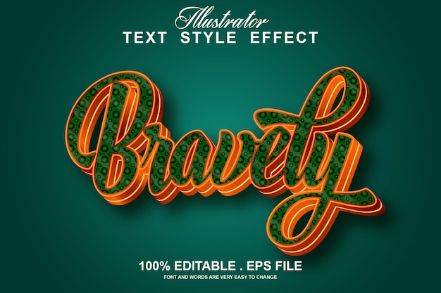 bravely text effect editable