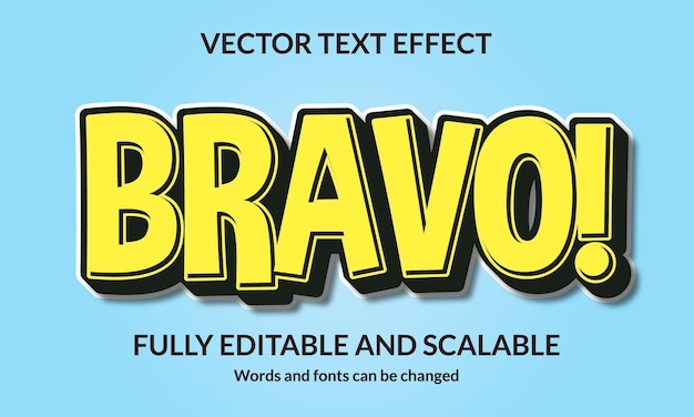 Bravo editable 3d text style effect