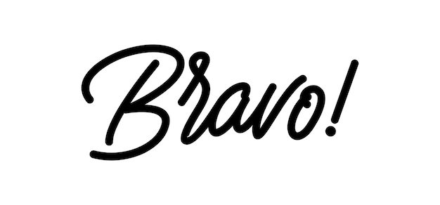 Bravo Gefeliciteerd met een boodschap in kalligrafische handgetekende geschreven stijl Elegante stijlvolle typefout