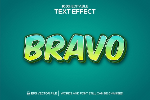 Bravo-teksteffect bewerkbaar