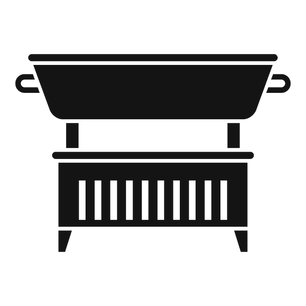 ベクトル 火鉢バーベキュー アイコン 白い背景で隔離の web デザインのための火鉢バーベキュー ベクトル アイコンのシンプルなイラスト
