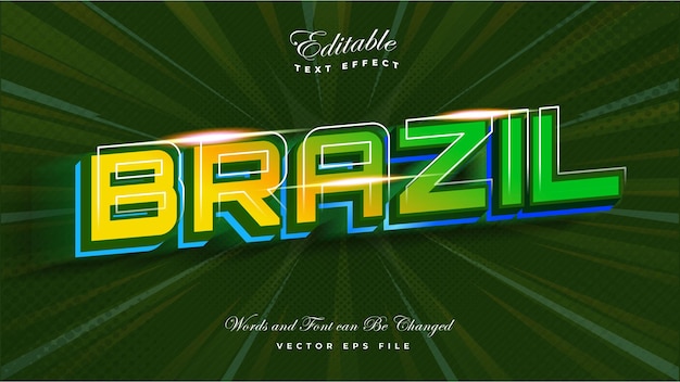 Vector brazil 3d bold text effect