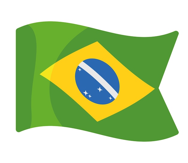 Vector brazil day celebration flag icon isolated vector