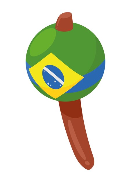 Vector brazil day celebration maraca icon isolated vector