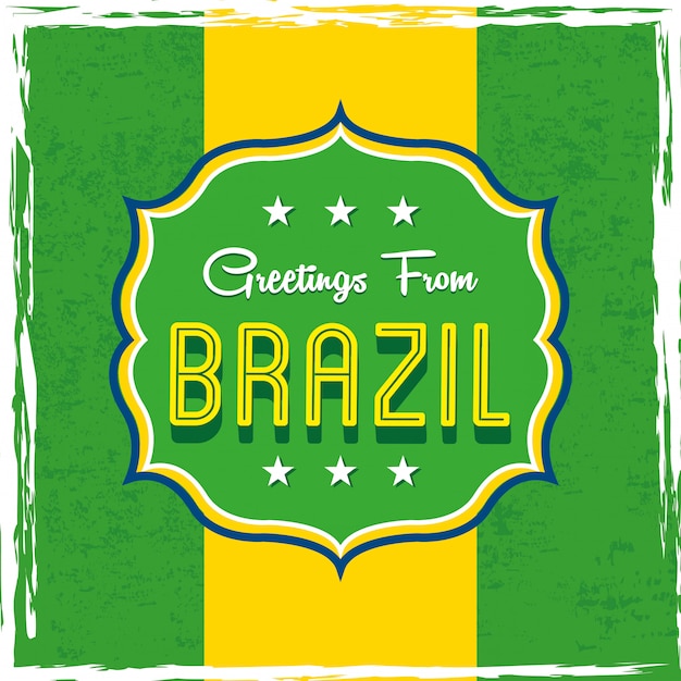 Brazil design over flag background vector illustration