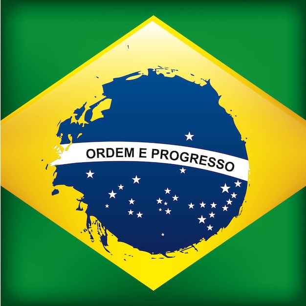 Brazil design over  green background vector illustration