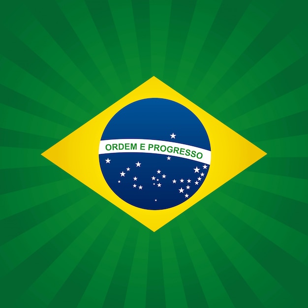 Brazil design over green stripes background