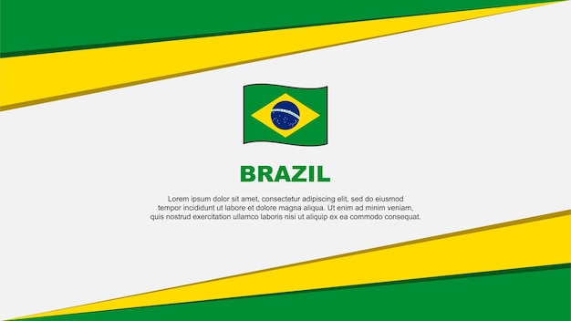 Brazil Flag Abstract Background Design Template Brazil Independence Day Banner Cartoon Vector Illustration Brazil Banner