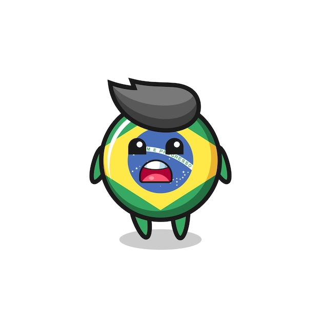 Brazil flag badge illustration with apologizing expression saying i am sorry