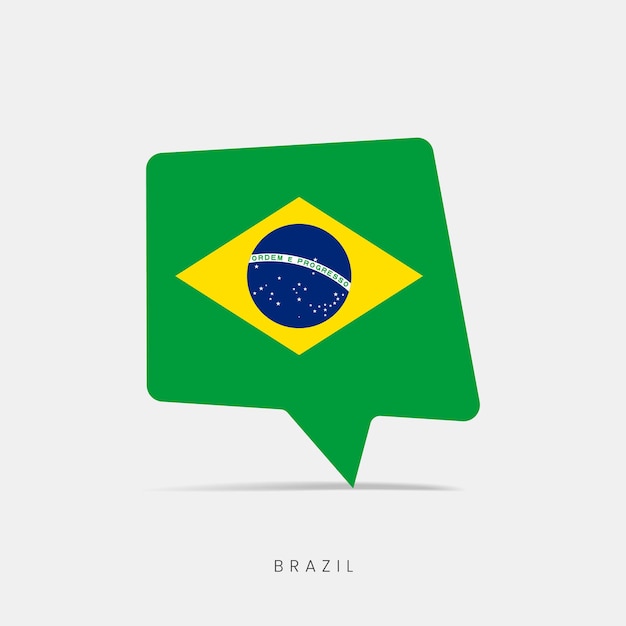 Vector brazil flag bubble chat icon