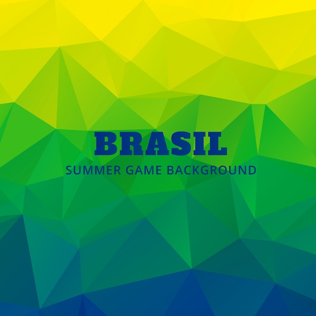 Vector brazil flag colors triangle background