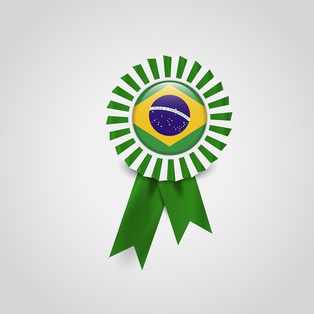 Brazil flag design badge vector 