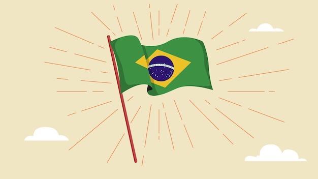 Vector brazil flag hand drawn vector illustration