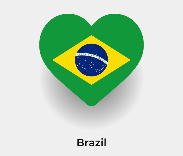 Premium Vector  Brazil flag heart shape icon vector illustration