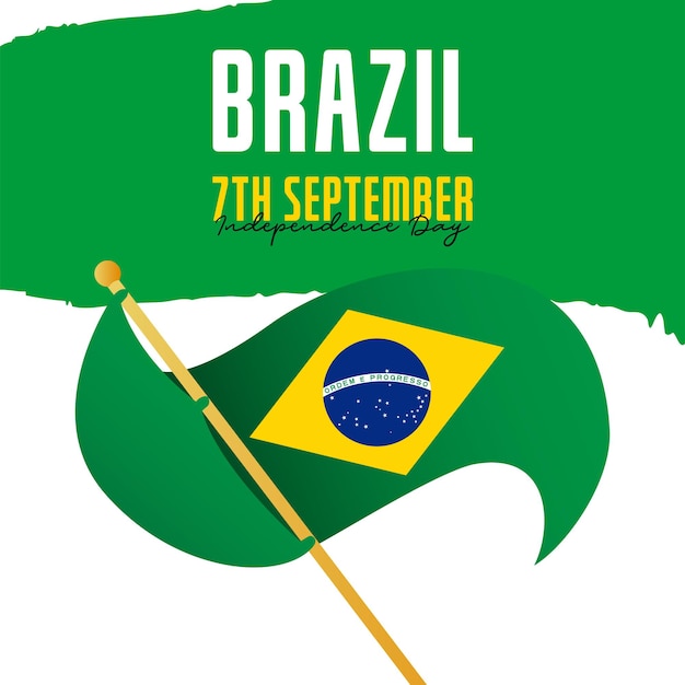 Brazil flag independence day celebrations banner template