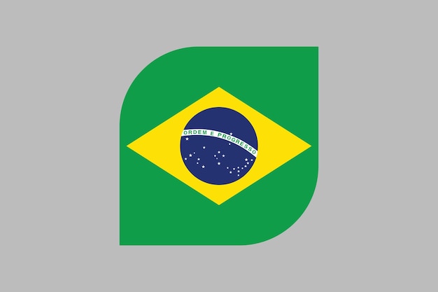 ブラジル国旗 ブラジルの国旗を緑色の背景に描いたベクトルイラスト