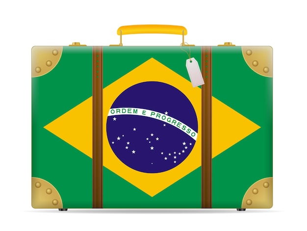 Brazil flag travel suitcase