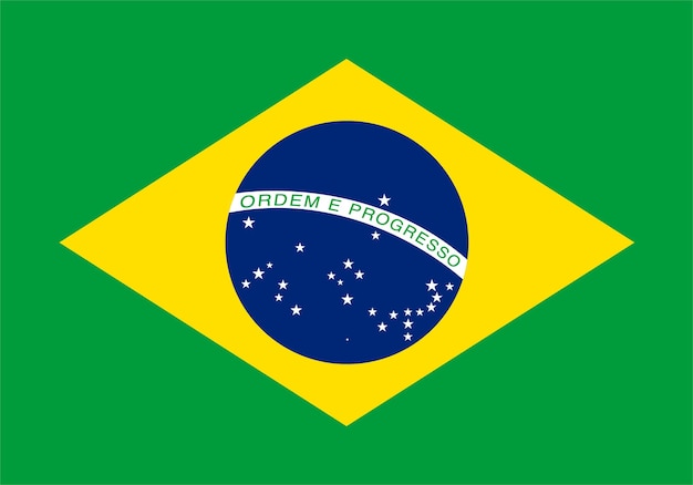 Vector brazil flag vector with original colours and proportions vector illustration brazil independence