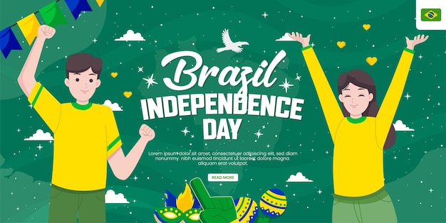 Vector brazil independence day concept illustration