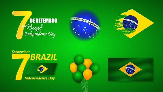 Brazil independence day graphic elements