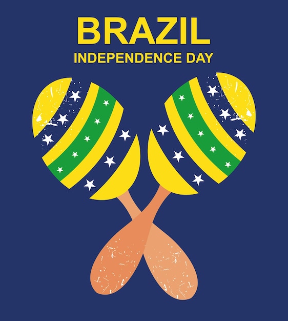 Brazil independence day illustration with maracas