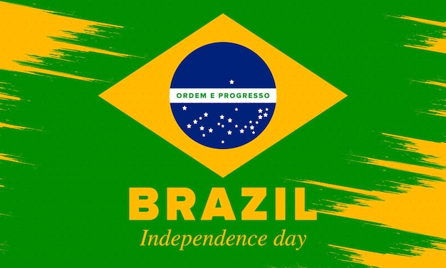 Vector brazil independence day national holiday freedom day brazil flag patriotic brazilian vector art