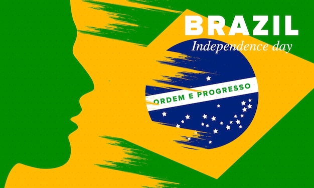 Festa dell'indipendenza del brasile festa nazionale giorno della libertà bandiera del brasile arte vettoriale patriottica brasiliana