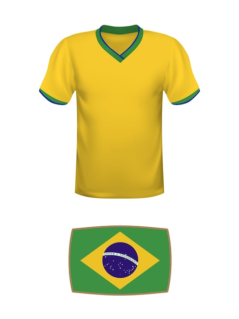 Brazil jersey football kit world football tournament 2022 national tshirt and flag of soccer team