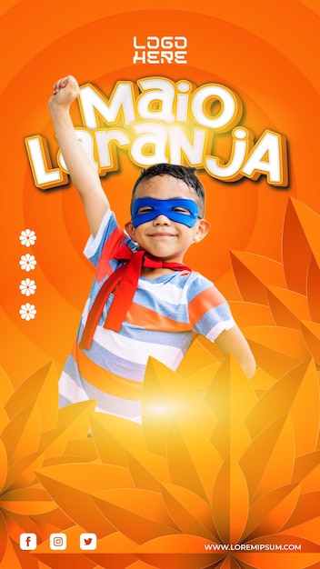 Brazil maio laranja theme premium banner design