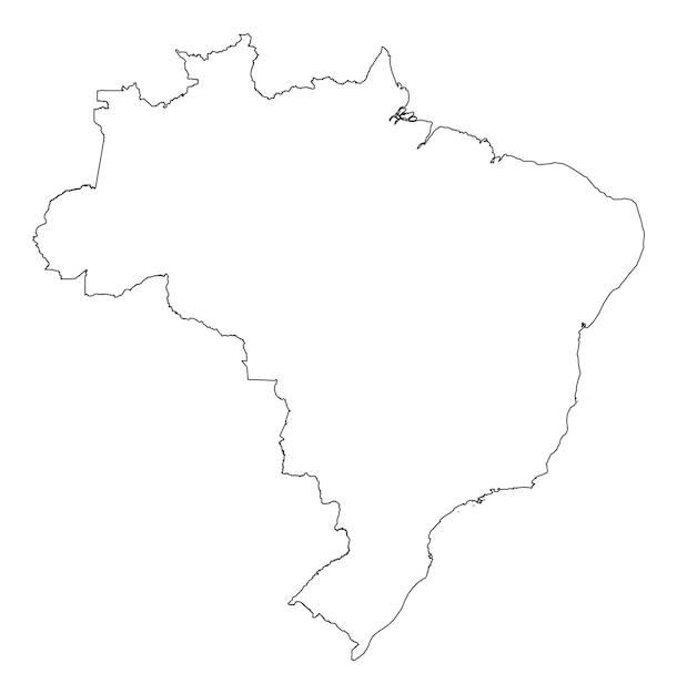 brazil Map design outline Map illustration